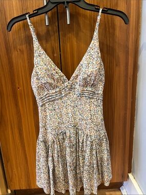 Sundae Muse Floral V-Neck Spaghetti Strap Sundress - Multi color, Sz 8